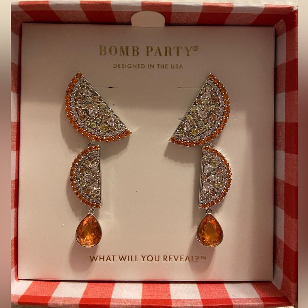 Never worn. Market fresh bomb party earrings